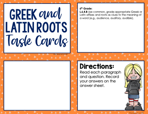 Greek and Latin Roots Task Cards 6th Grade | Distance Learning | Google Slides & Forms