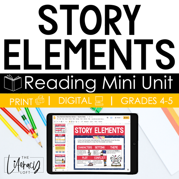 Story Elements (Mini Reading Unit) 4th and 5th Grade
