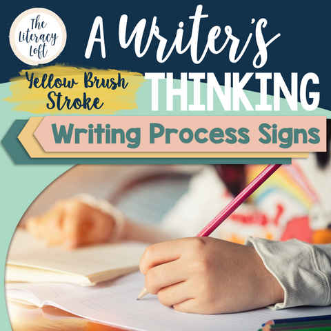 Writing Process Signs {Yellow Brush Stroke}