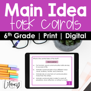 Main Idea Task Cards 6th Grade I Google Apps