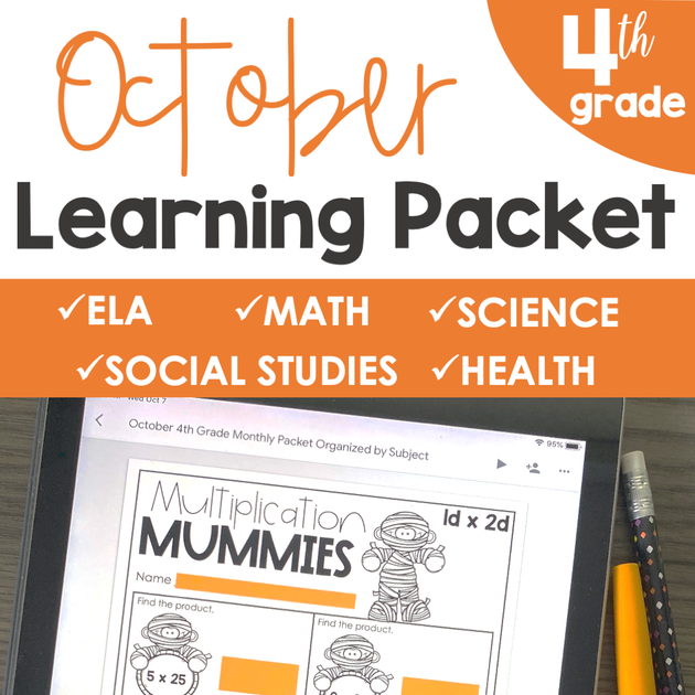 4th Grade October Math Project October No Prep Packet 4th Grade – The Literacy Loft