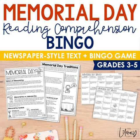 Memorial Day Reading Comprehension Bingo