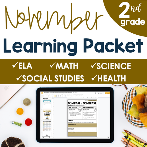 November No Prep Packet 2nd Grade