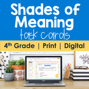Shades of Meaning Task Cards 4th Grade I Google Slides and Forms